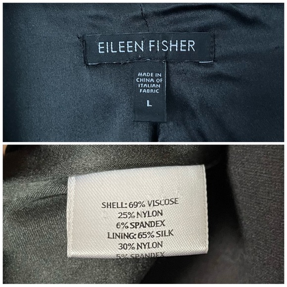 Eileen Fisher Gray button blazer size Large preowned - Picture 7 of 7